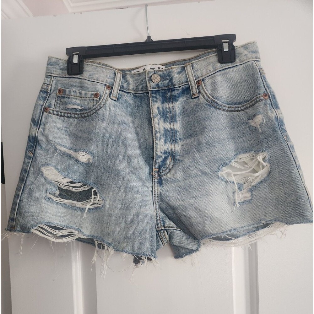 DAZE Denim Cutoff Shorts Womens Size 27 Small Light Wash High Rise Raw Hem NEW